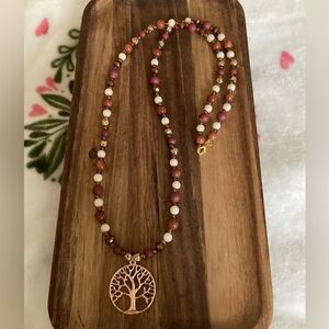 Handmade Tree of Life Beaded Necklace